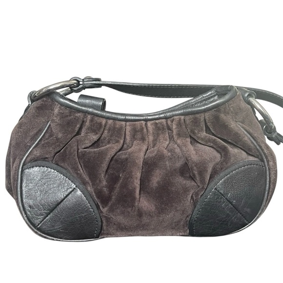 VTG Juicy Couture ‘I Need More Juicy’ Handbag Y2K Brown Velour Leather Trim - Picture 3 of 11